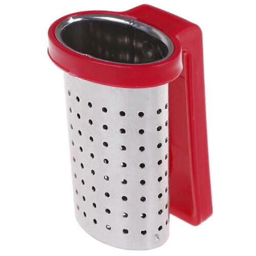(Red) Stainless Steel Tea Infuser Loose Leaf Tea Diffuser With Handle Hanger Strainer Herbal Spice Filter Drinkware Tea Accessories