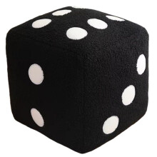 Plush Dice Pillow Adorable Stuffed Dice Throw Pillow Fun Novelty Pillow for Bedroom and Game Nights Plush Dice for Sofa Decor Black
