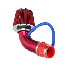 Universal Car Cold Air Intake Filter Induction Kit 76mm Cold Air Intake Filter Aluminum Induction Hose Pipe Kit(Red)