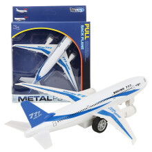 Kids White Alloy Electronic Airplane Miniature Model Pull Back Aircraft Toy