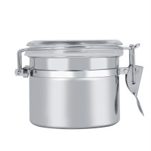 Contenitore per alimenti in acciaio inox con controllo dell'umidità, barattolo con coperchio ermetico per chicchi di caffè, zucchero e tè,