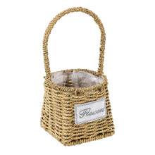 Geflochtener Aufbewahrungskorb aus Rattan mit Kunststoffschicht, natürliche Kurve, auslaufsicherer Dekorationskorb für den Innenbereich, für