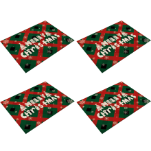 Feestelijke sfeer in huis met deze kerstplacemats met winterthema, tafelbeschermers met vrolijke sneeuwvlokken en een hertenmotief, 4 stuks