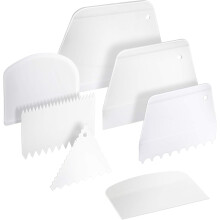 Icing Smoothers for Aspiring Chefs, Easy to Clean Food Safe Plastic Dough Scraper Non-Slip Handle - Your Versatile Baking Tools (7PCS)