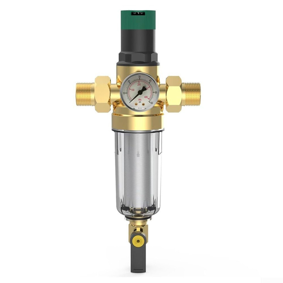 Brass Water Pressure Regulator With Backwash Filter And Pressure Gauge For Household Water Installations, Dn15 Dn20 Dn25 Sizes(Dn15) 9105992147281
