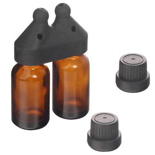 (D) Essential-Oil Inhaler Cap with Refillable Bottle Reusable Refillable Empty Bottle Dispenser for Women Men