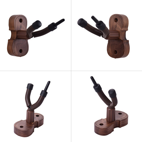 Gummigelagerte Wandhalterung für Violine/Bratsche mit Bogenhalterung 2