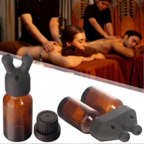 (D) Essential-Oil Inhaler Cap with Refillable Bottle Reusable Refillable Empty Bottle Dispenser for Women Men 1