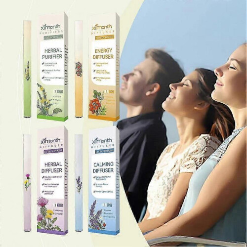 (Blue) Herbal Diffuser with Mullein/Thyme/Mints Guarana/Green Tea, Natural Energy Boost Clear Breathing Support, for All Ages 1