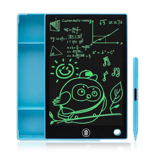 (Single Blue) 9.5inch Multi-functional Large Capacity Lcd Writing Box Pencil Case Graffiti Tablet Doodle Board Drawing