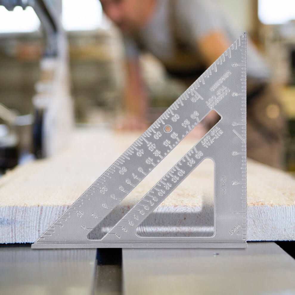 Aluminium Alloy 7 Inch Right Angle Ruler Woodworking Triangle Protractor Tool 9451362440477