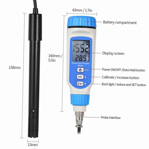 Dissolved Oxygen Tester Automatic Calibration Intelligent Portable Pen Type Aquarium Dissolved Oxygen Meter for Pool Aquaculture Fish Pond 1