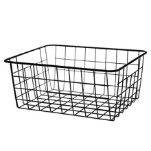 Hollow Iron Wired Basket, Storage Baskets Metal Basket Without Interlining Bathroom Black