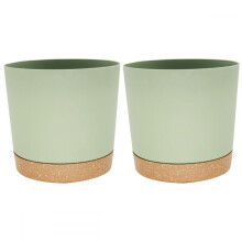 Plastplantekasse med tallerken, dreneringshull, 8-tommers innendørs blomsterpotter, utmerket drenering, selvvanningsdesign, blomsterpotter for
