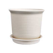 Suport rotund pentru depozitarea florilor mici cu tavă, ghiveci de flori din plastic, pentru decor interior și exterior, material din rășină,