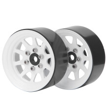 2pcs Alloy Beadlock Rims Compatible with TRX-4 1/10 RC Crawler Car in White