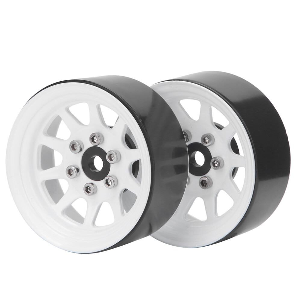 2pcs Alloy Beadlock Rims Compatible with TRX-4 1/10 RC Crawler Car in White-image-OPC-PN2JJJY-NEW
