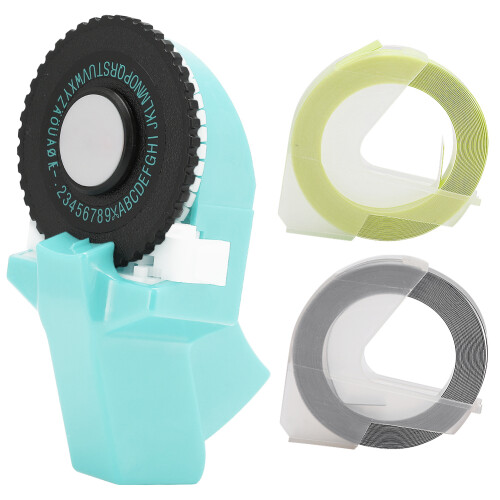 Mini 3D-Prägebandgerät, 9 mm ABS-Labelmaker in Flachblau 1