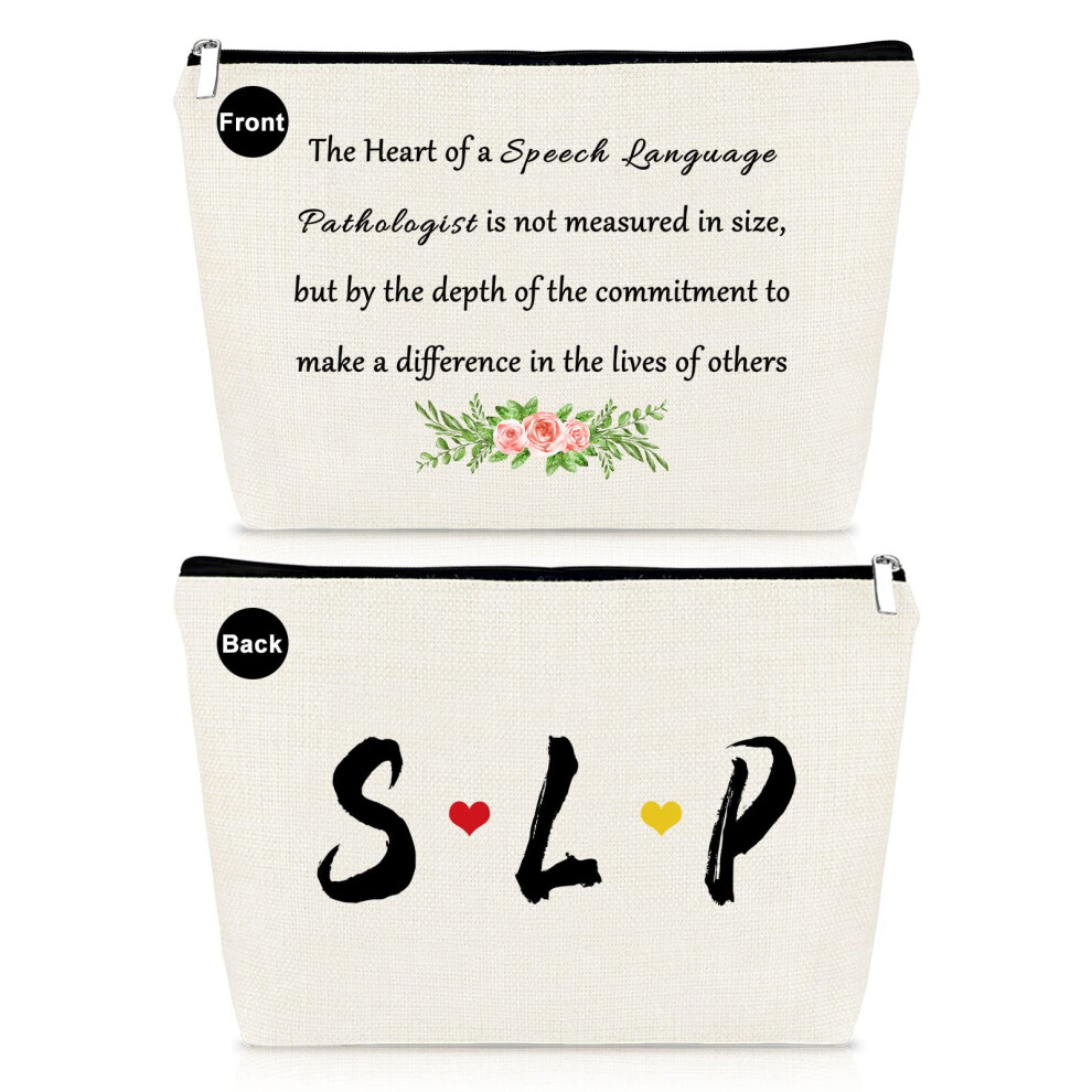 Mikela Speech Therapist Gift Makeup Bag Gift For Slp Women Speech Pathology Gifts Cosmetic Bag Pouch Speech Language Pathologist Gift Appreciation Gifts Tha