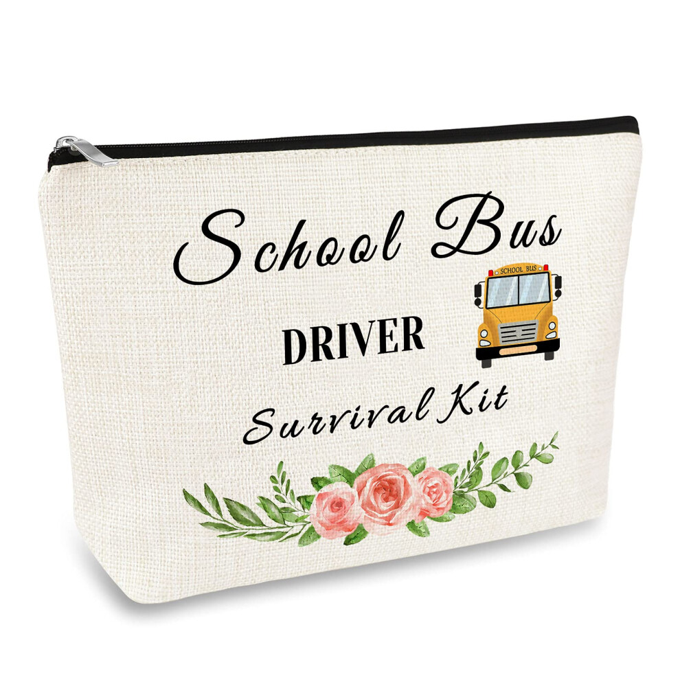 Mikela School Bus Driver Gift Makeup Bag Bus Driver Appreciation Gift Thank You Gift Cosmetics Bag Birthday Thanksgiving Gift For School Bus Driver Teacher