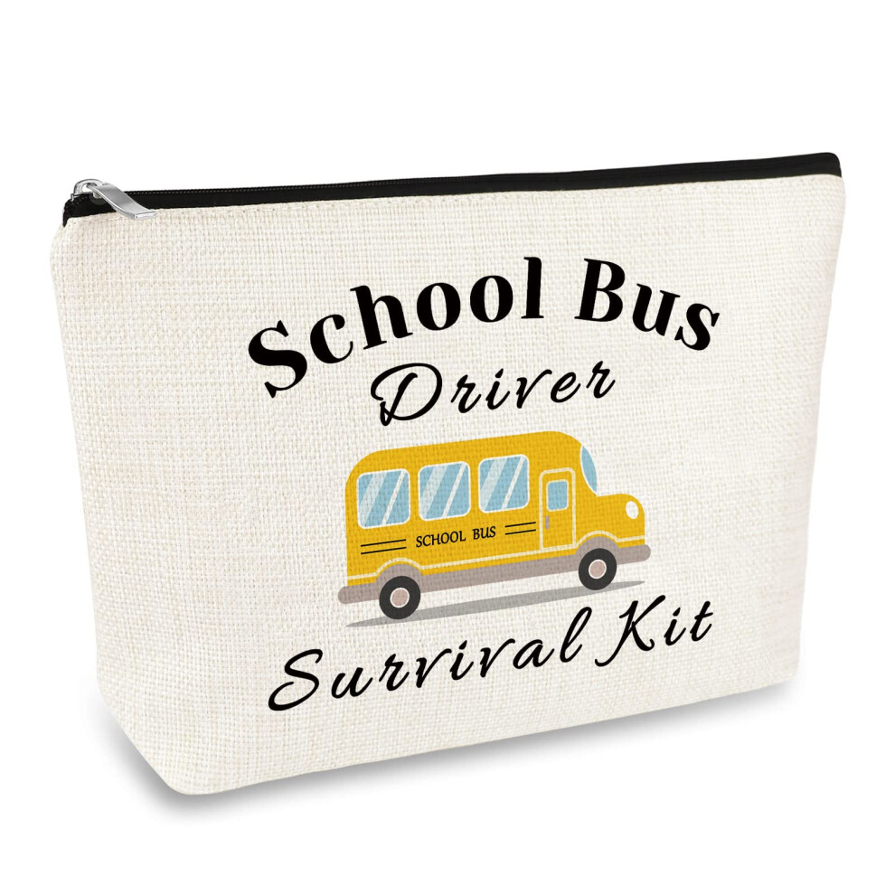 Mikela School Bus Driver Appreciation Gifts Bus Makeup Bag Thank You Gift For Bus Driver Cosmetics Bag School Bus Driver Back To School Gift Christmas Birth
