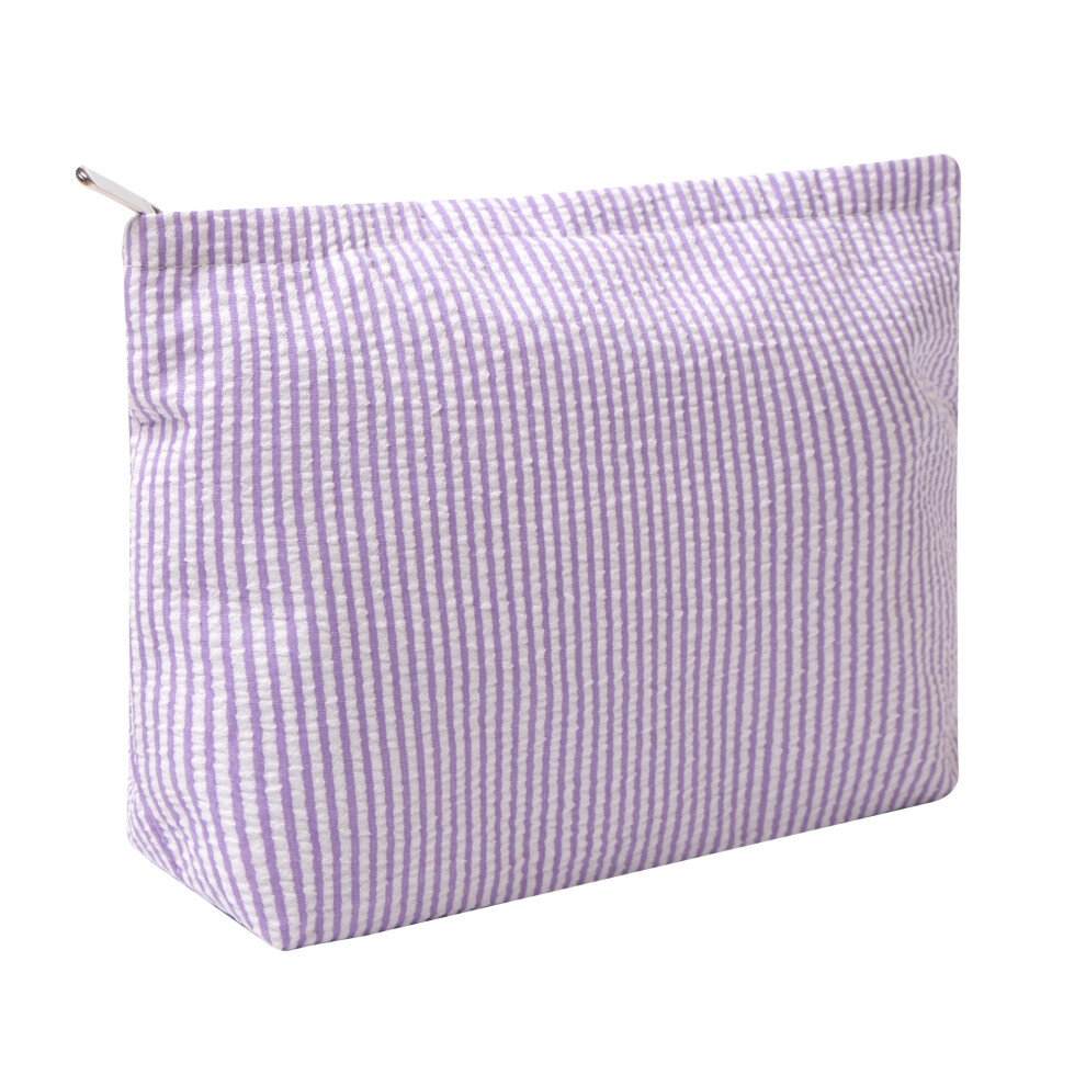 Ozaoz Purple Makeup Bag Cosmetic Bag Travel Toiletry Bag Aesthetic Canvas Organizer Bag Zipper Pouch For Women (Purple)
