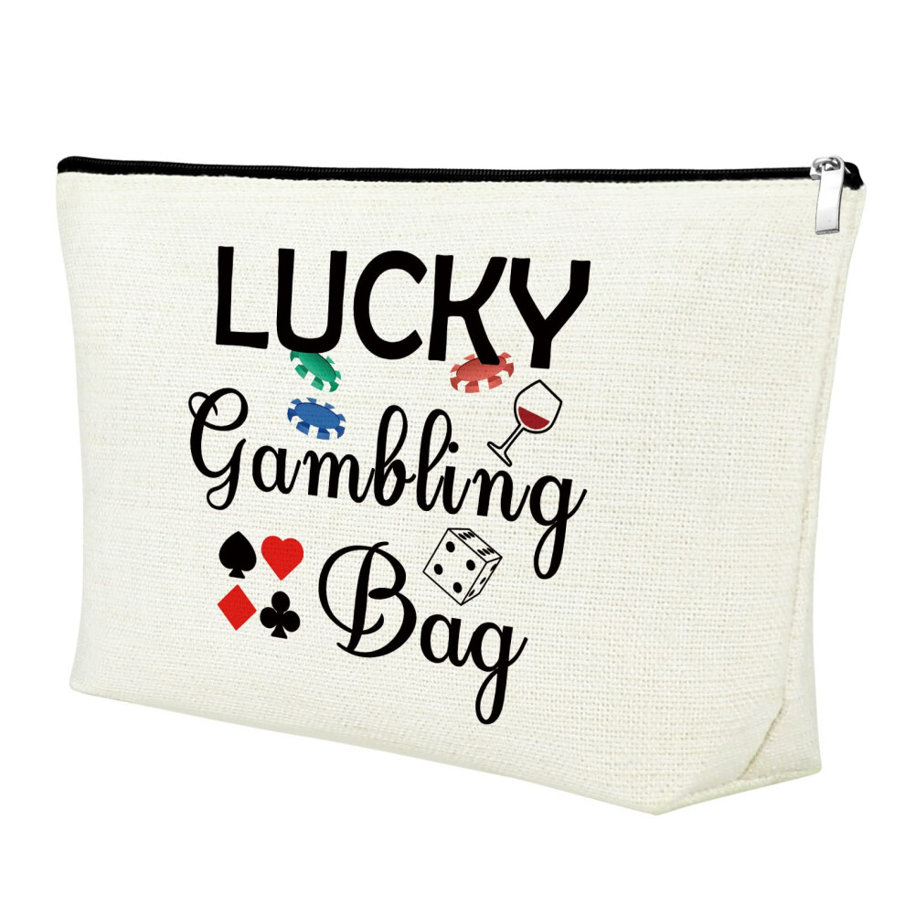 Mxrymvu Funny Gambler Gift Idea Makeup Bag Lucky Casino Bag Gift For Gambler Casino Lovers Cosmetic Bag Christmas Birthday Gift For Gambler Friends H