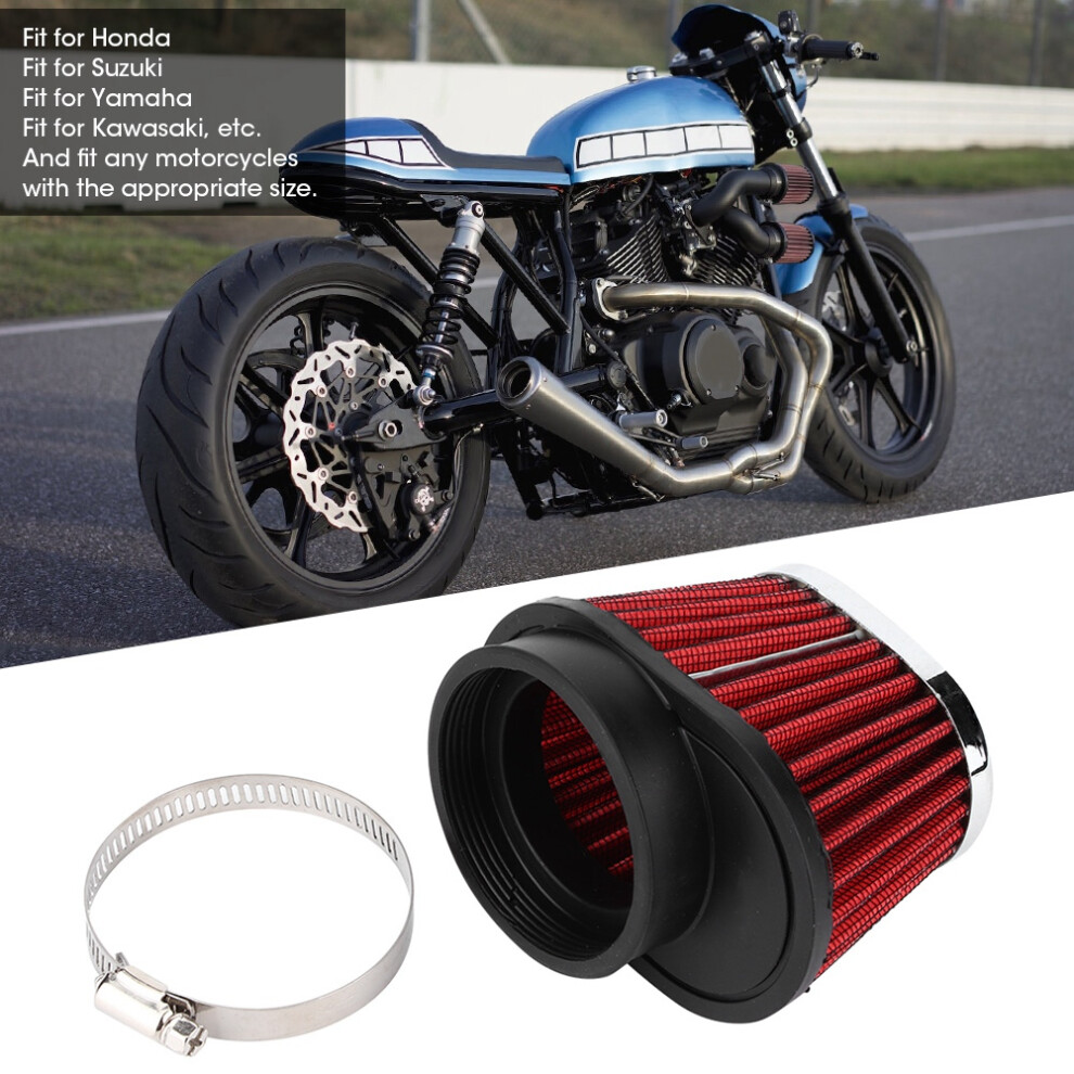 Mushroom Head Air Cleaner Filter 60Mm For Motorcycle Bikes Red 9401362441431