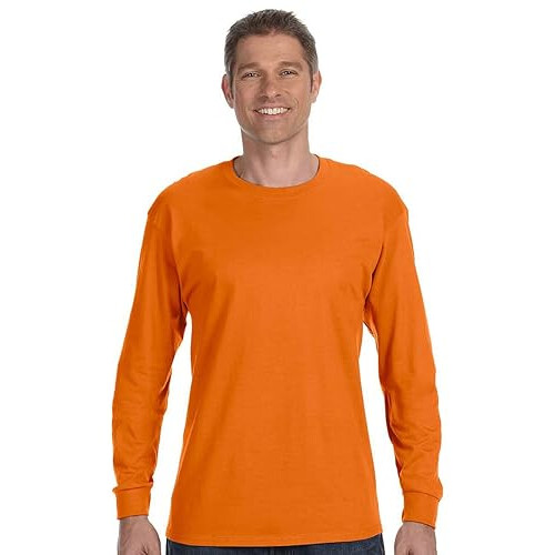 Hanes TAGLESS 6.1 Langarm-T-Shirt Orange Medium 1