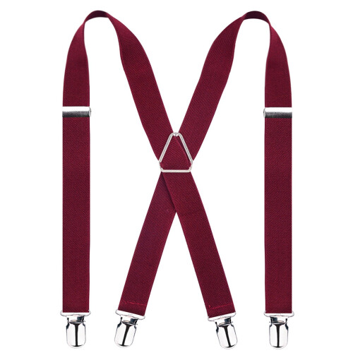 Alizeal m?nds X-back Clip seler Justerbar elastisk skulderrem Maroon