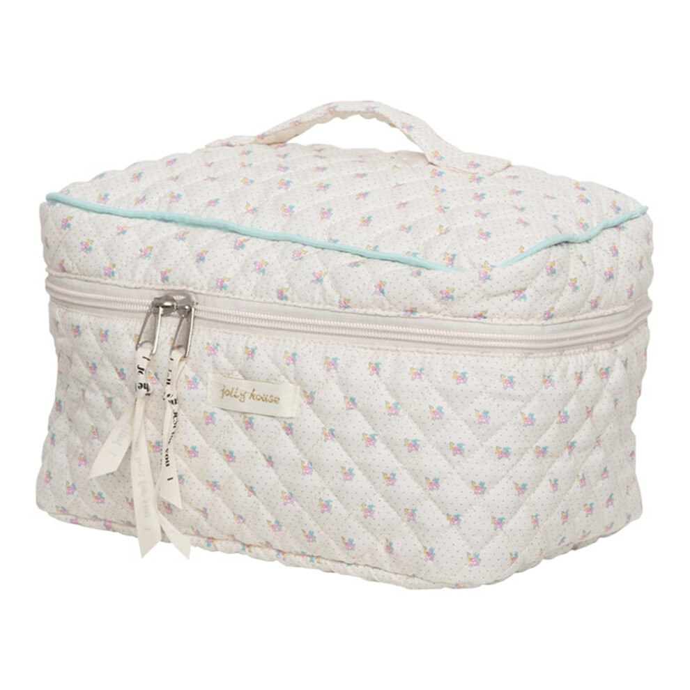 Cessfle Travel Makeup Bag Checkered Makeup Bag Large Capacity Cosmetic Bag Parallel Makeup Bag Large Makeup Bags For Women With Handle And Divider