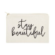 The Cotton & Canvas Co. Stay Beautiful Cosmetic Bag and Travel Make Up Pouch