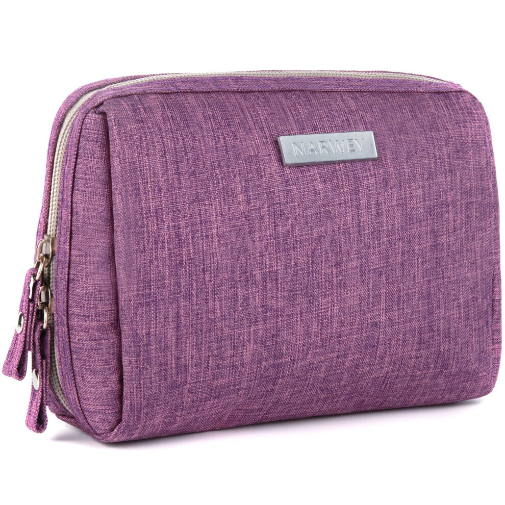 Narwey Purple Small Makeup Bag For Purse Travel Makeup Pouch Mini Cosmetic Bag For Women (Small )