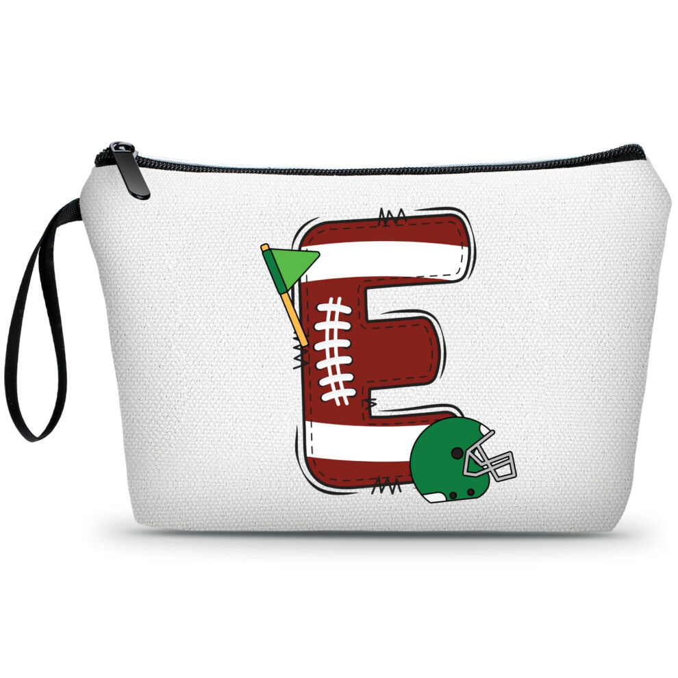 Ariosey Football Initial Birthday Graduation Gifts Cosmetic Travel Toiletry Bags Football Accessories Party Favors For Women Girls Daughter Niece Tea
