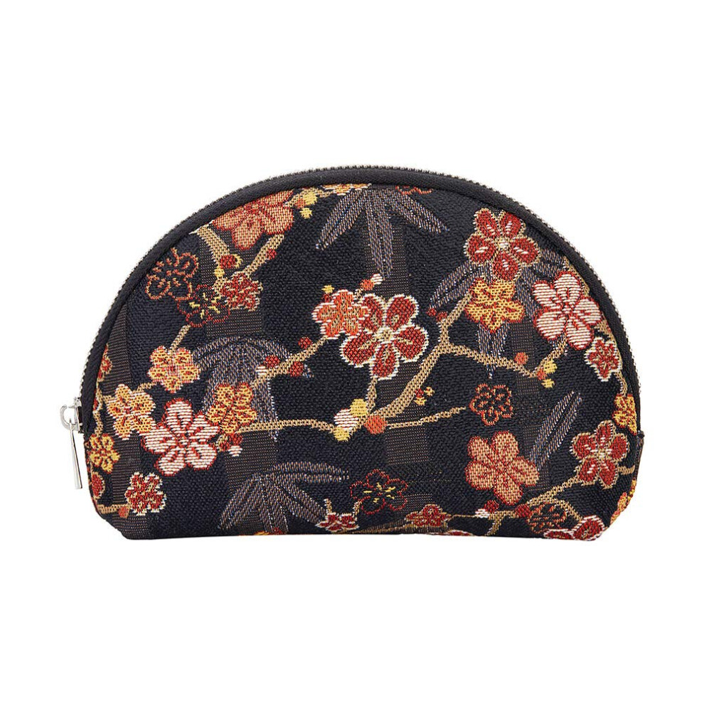 Signare Tapestry Cosmetic Bag Toiletry Makeup Bag For Women With Ume Sakura Design (Cosm-Sakura)