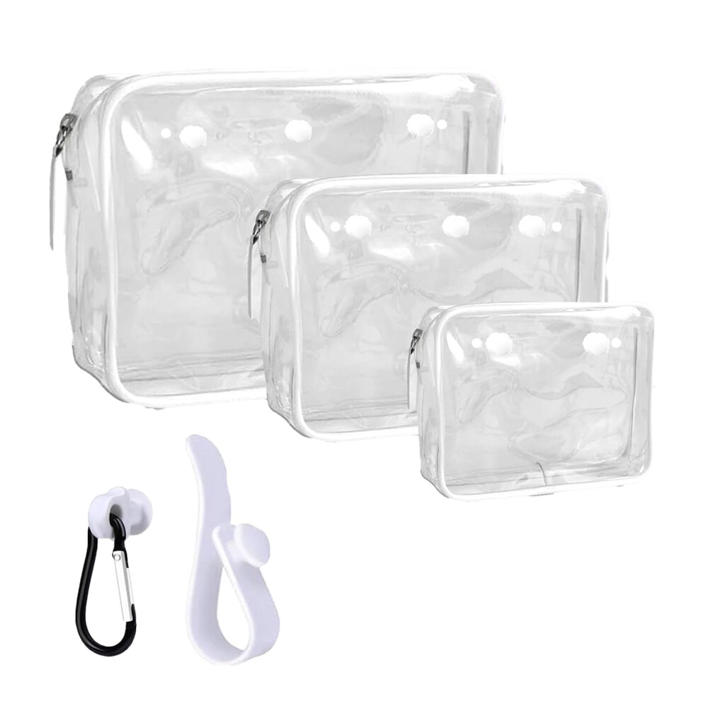 Aimeiar 3 Packs Clear Beach Tote Bag Accessories Compatible With Bogg Bag Insert Bag Travel Cellphone Makeup Clean Toiletry Brush Organizer Cosmetic