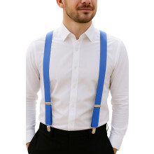Bretelle blu trilece per uomo donna - Bretella blu