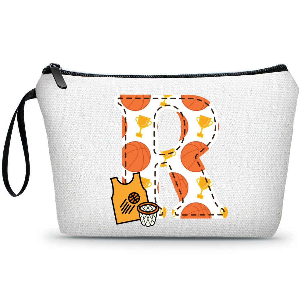 Ariosey Basketball Gifts Monogrammed Cosmetic Travel Makeup Bag Basketball Accessories Graduation Birthday Gifts For Girls Coaches Daughters Team Fri