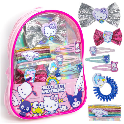 Hello Kitty Mini Rucksack Haaraccessoires Set für Mädchen ab 3 Jahren