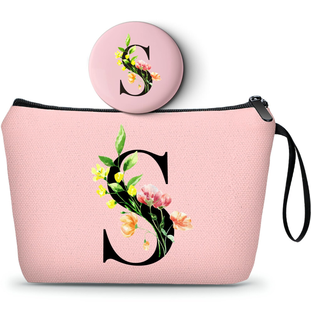 Seamoon Women Birthday Unique Bride To Be Bridal Shower Initial Gifts For Mom Sister Friend Her Teacher Aunt Makeup Cosmetic Bag With Mirror Mothers