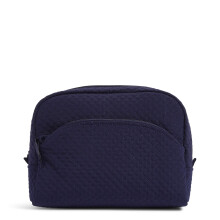 Vera Bradley microvezel grote cosmetische make-up organizertas voor dames, marineblauw, ?n maat