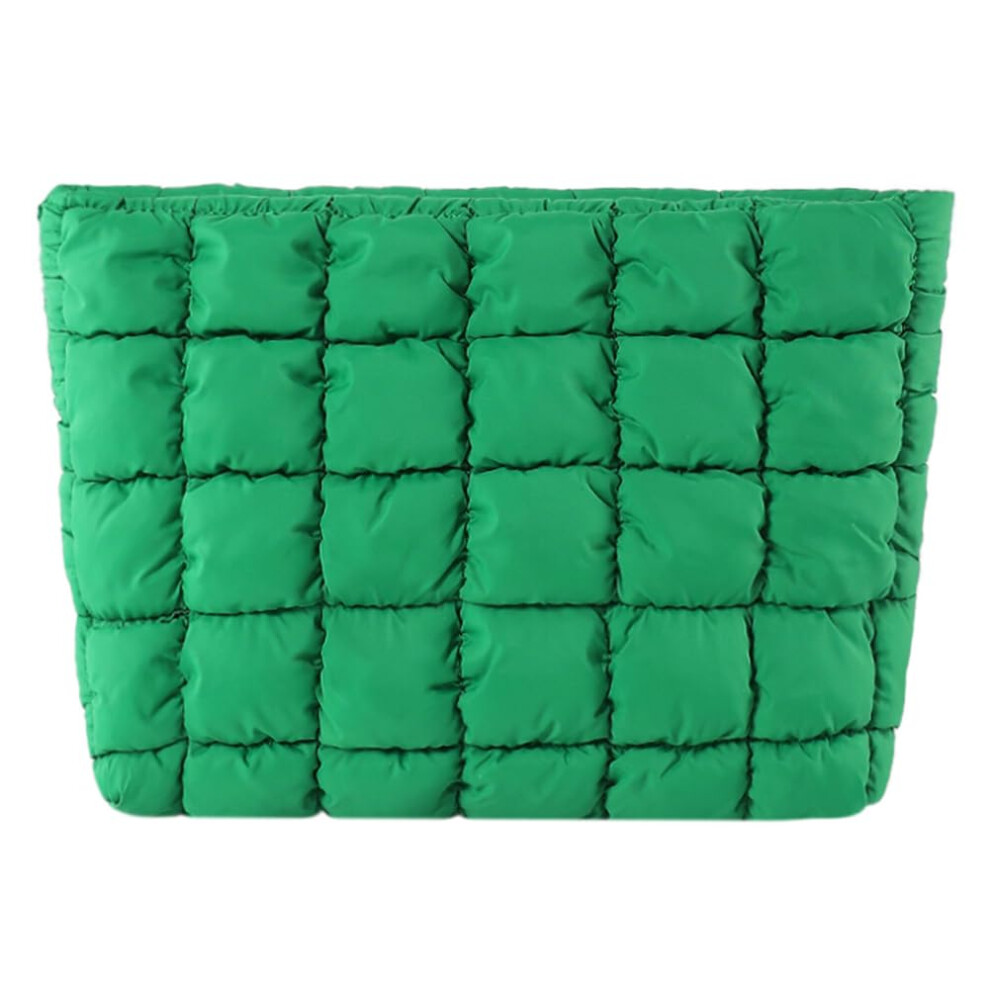 Hicarry Puffy Quilted Makeup Bag Cosmetic Bags Travel Cute Puffer Solid Toiletry Organizer Pouch Storage Clutch For Women