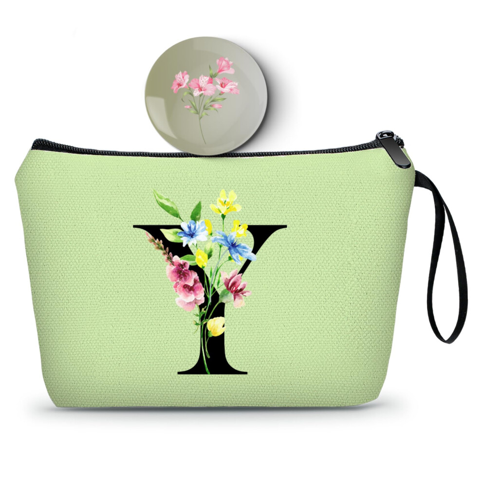 Seamoon Appreciation Initial Monogram Gifts For Sisters From Sister Employees Team Bride Womens Unique Mom Personalized Makeup Cosmetic Bag With Mirror Mothe