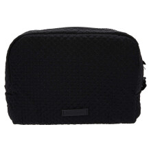 Vera Bradley Dames Microfiber Grote Cosmetica Make-up Organizer Tas, Zwart, Één Maat