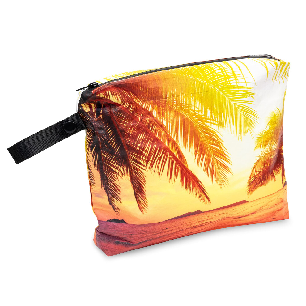 Rolling Nomad Tyvek Zippered Pouch Wet Bikini Bag Travel Toiletry Pool Beach Essential Waterproof Summer Must Haves 11.5X8.5x2 (Medium)