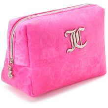 Juicy Couture Kosmetiktaske til kvinder - Rejsemakeup og toiletartikler Clutch Wedge Pouch Hot Pink
