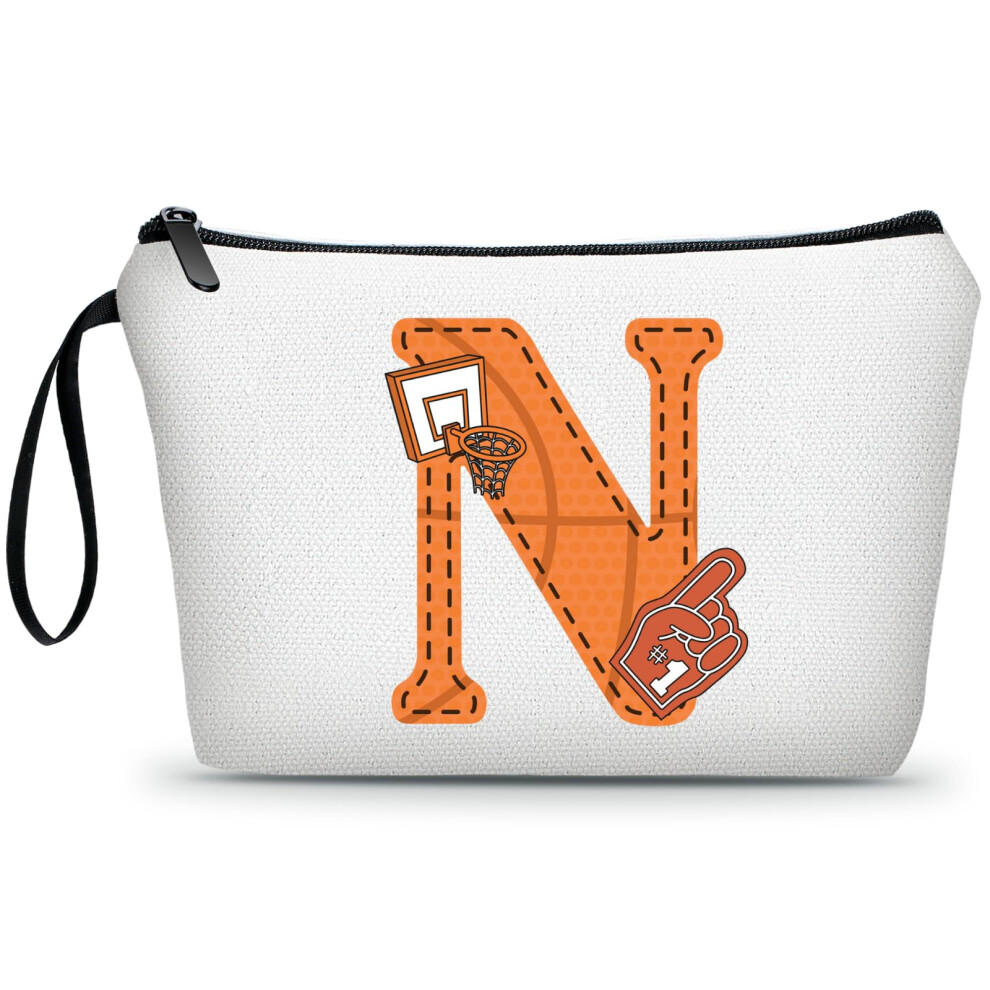 Ariosey Basketball Gifts Monogrammed Cosmetic Travel Makeup Bag Basketball Accessories Graduation Birthday Gifts For Girls Coaches Daughters Team Fri