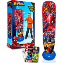 Sac à frapper Marvel Spiderman pour enfants - Ensemble avec sac de frappe et autocollants Spiderman