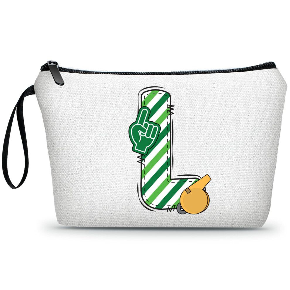 Ariosey Football Initial Birthday Graduation Gifts Cosmetic Travel Toiletry Bags Football Accessories Party Favors For Women Girls Daughter Niece Tea