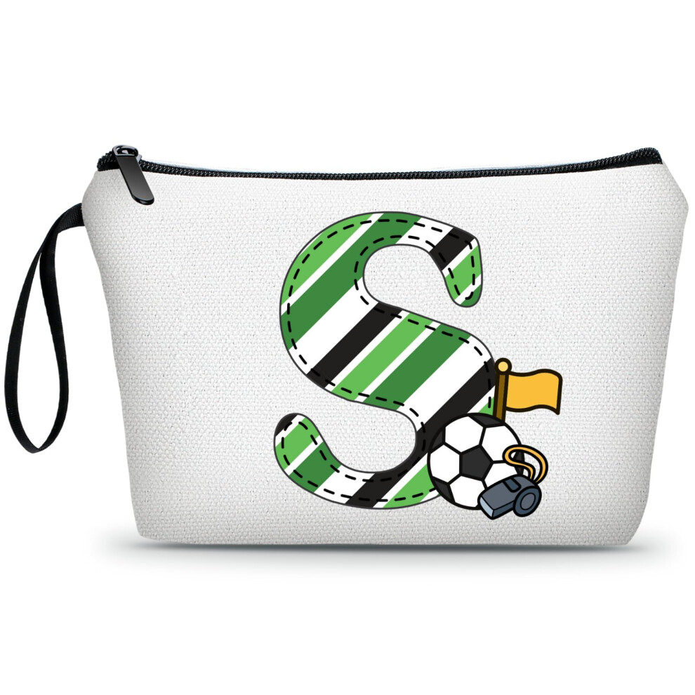 Ariosey Soccer Gifts Personalized Soccer Ball Cosmetic Bag For Purse Birthday Inspirational Gifts For Girls Women Team Coach Mom Stuff Travel Organiz